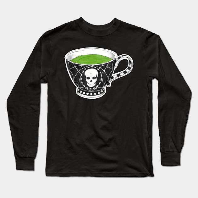 Gothic Tea Cup Long Sleeve T-Shirt by Metal Tea